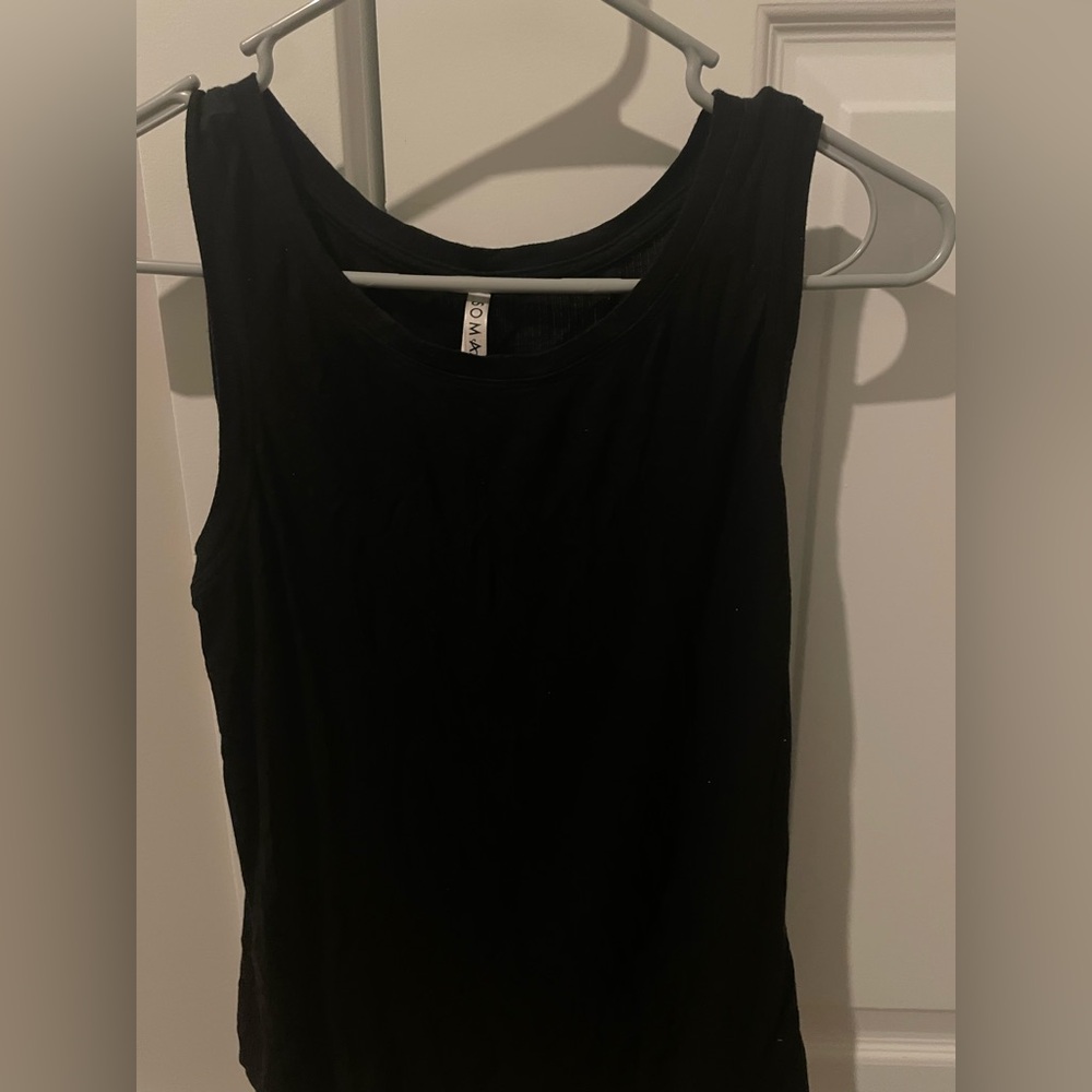 Soma Black Sleeveless Ribbed Top